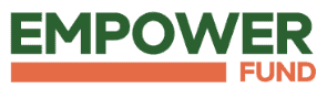 The image features a logo with the word "EMPOWER" in bold green uppercase letters, followed by "FUND" in smaller bold orange uppercase letters. The two words are separated by a thin orange horizontal line.